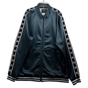 Pink+Dolphin Mens Track Jacket Blue Gray w/Pink Dolphin Sleeve‎ Tape Logo XL